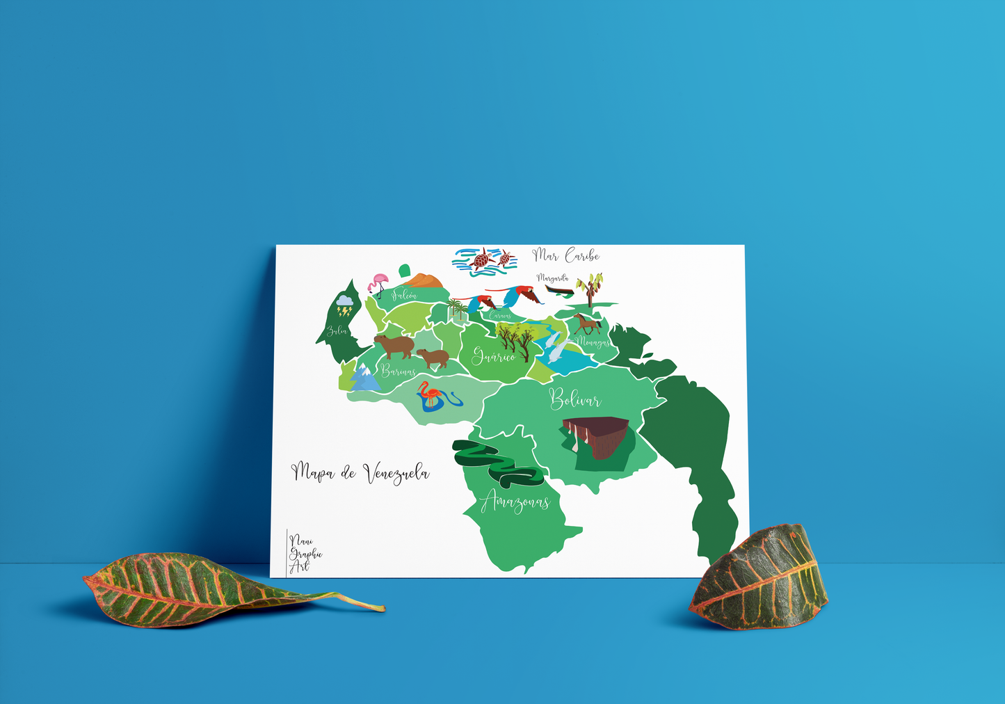 Poster Mapa de Venezuela - Arte Decorativo para Pared