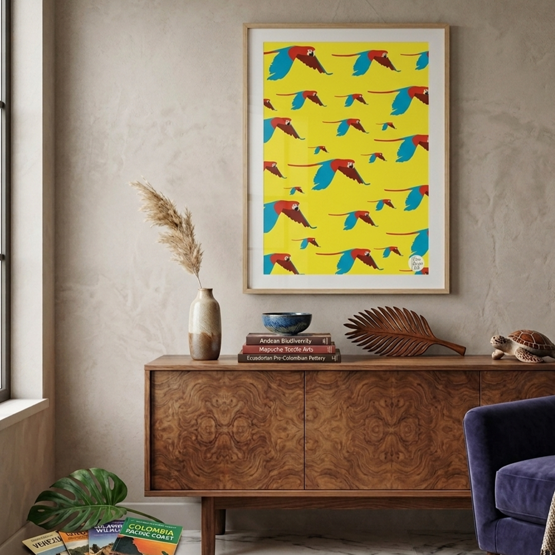 Póster de Guacamayas Tropicales Pattern | Decoración de Pared Exclusiva