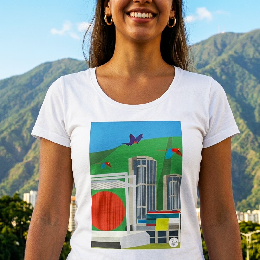 Franela Caracas Tríptico - Tela Microdurazno (Diseño de Autor)