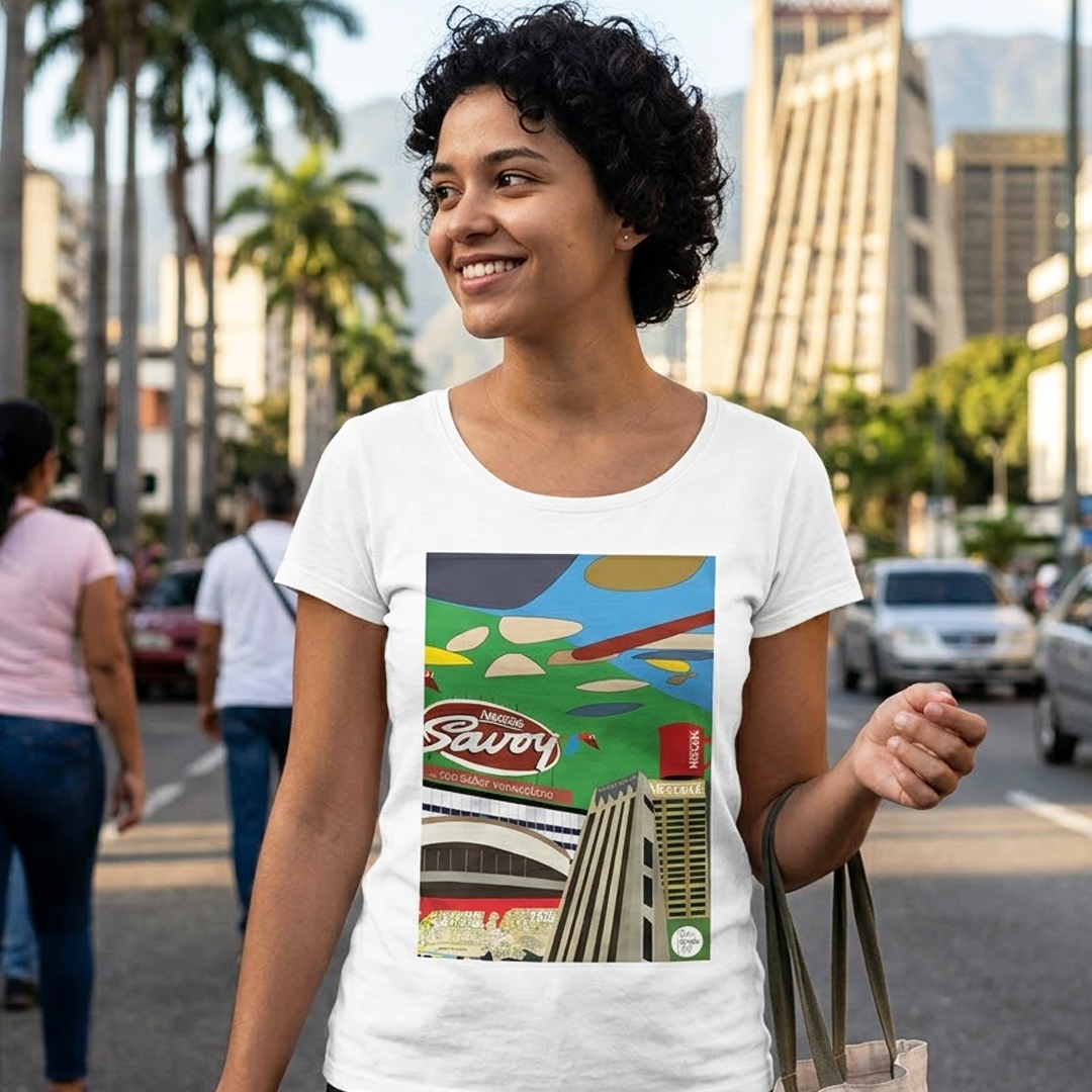 Franela Tríptico Caracas | Camiseta de Diseño Artístico Premium