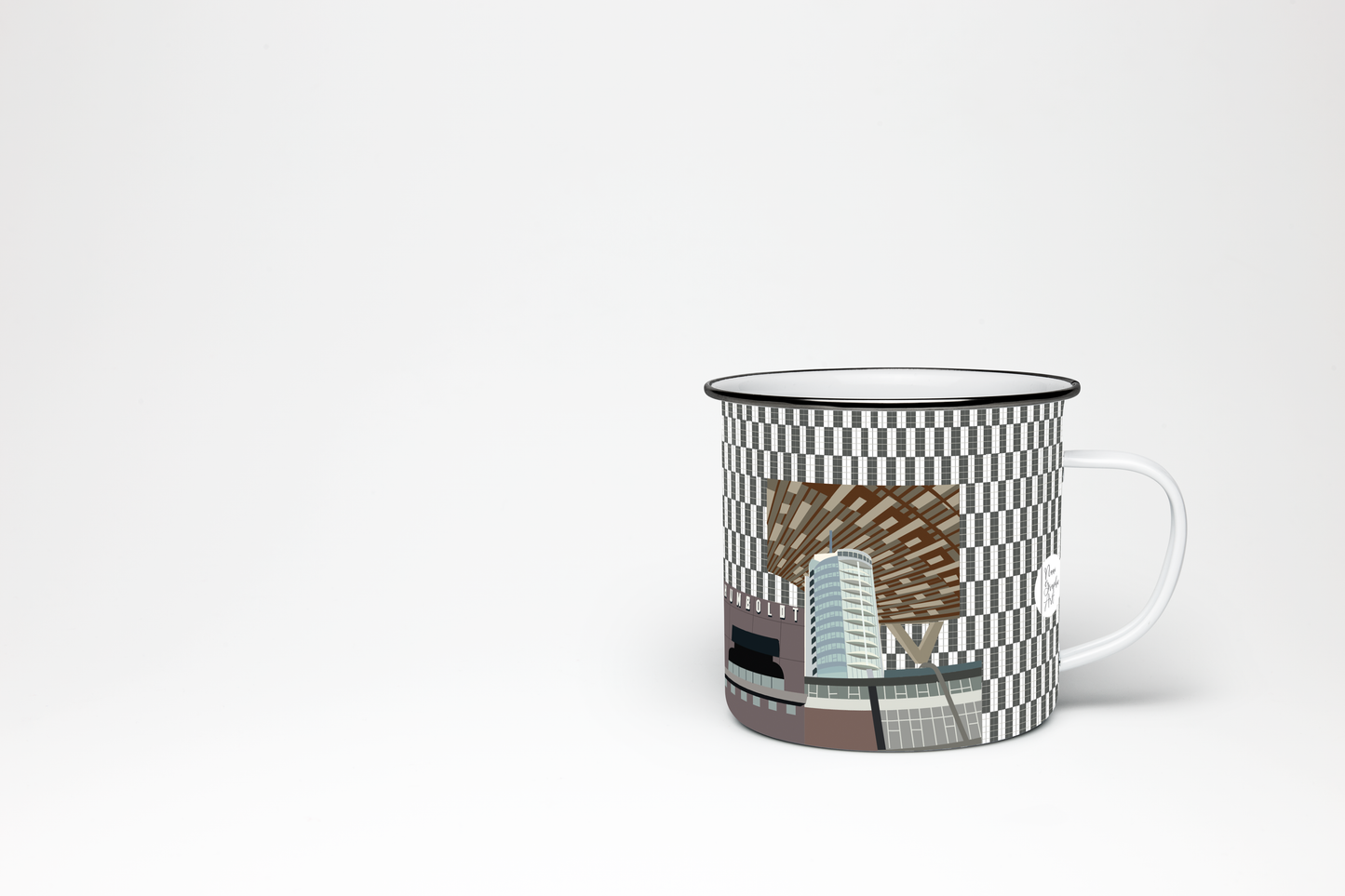 Taza de Peltre Hotel Humboldt | Diseño Arquitectónico Ávila | NaniGraphicart
