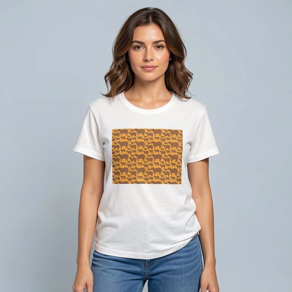 Franela Naranja Estampada Chigüire | Diseño Exclusivo | NaniGraphicart