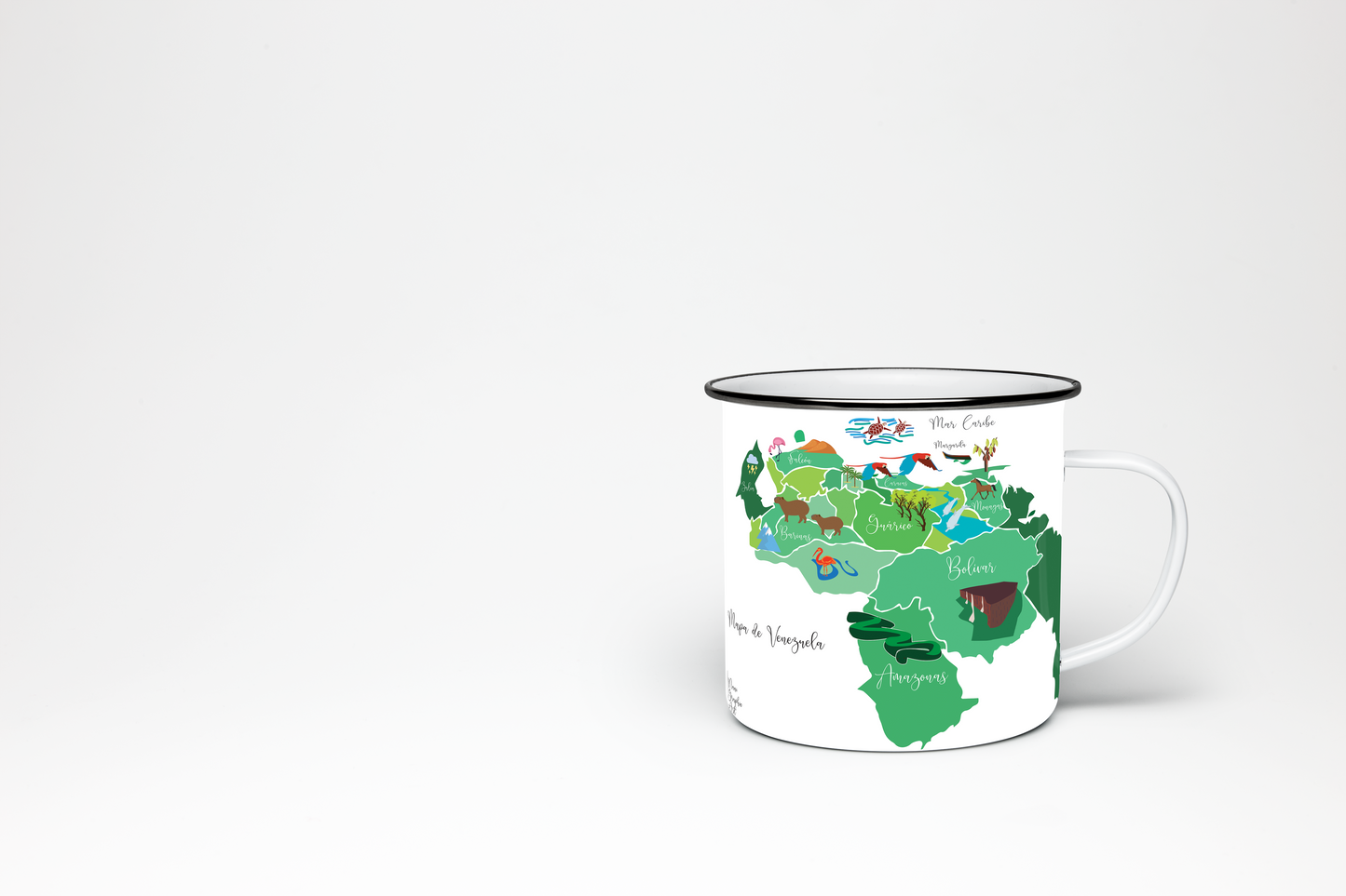 Taza de Peltre Mapa de Venezuela | Diseño Exclusivo | NaniGraphicart