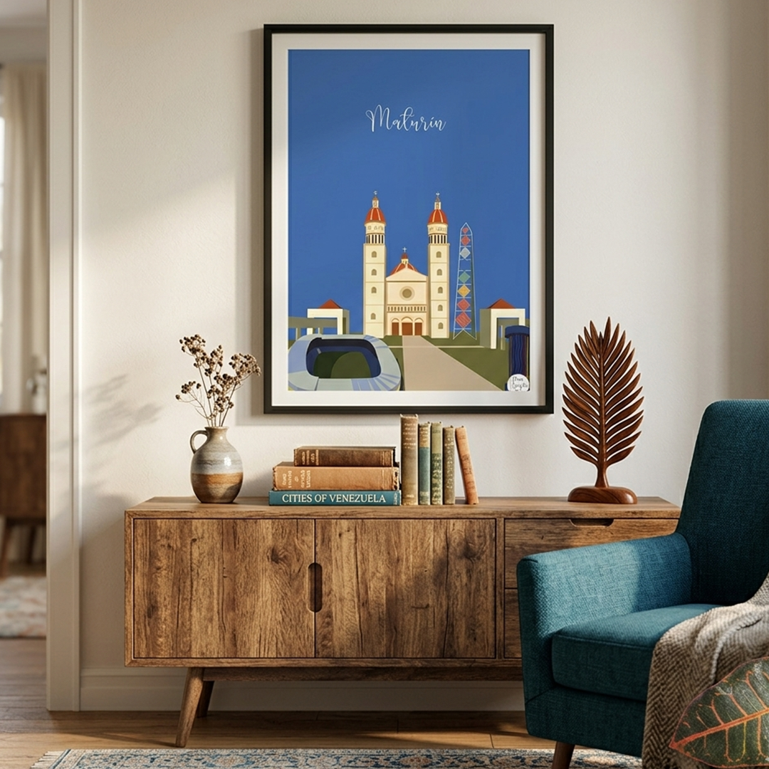 Póster de la Catedral de Maturín | Lámina de Arte Moderno de Oriente