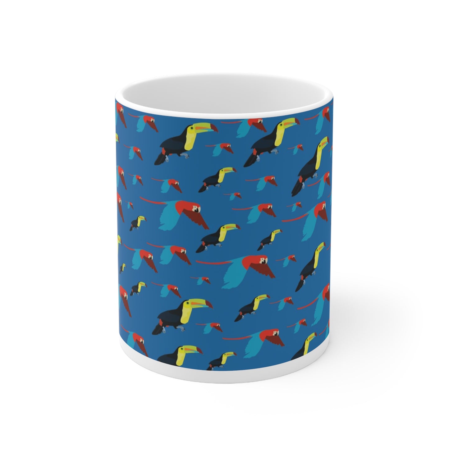 Pattern Guacamayas y Tucanes azul Ceramic Mug 11oz
