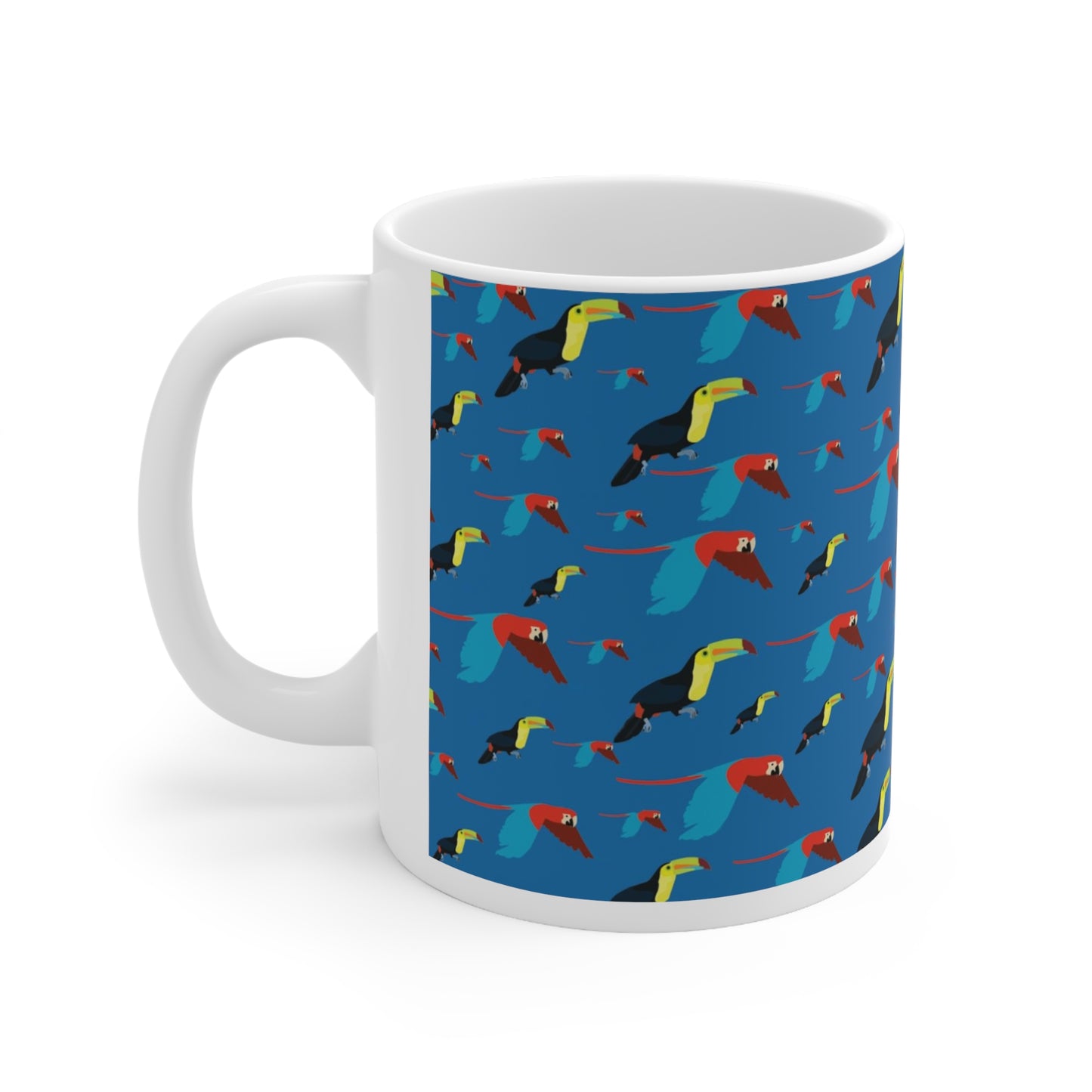 Pattern Guacamayas y Tucanes azul Ceramic Mug 11oz