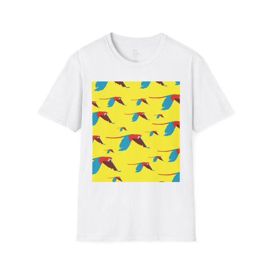 Macaw Pattern T-Shirt | Tropical Bird Graphic Tee