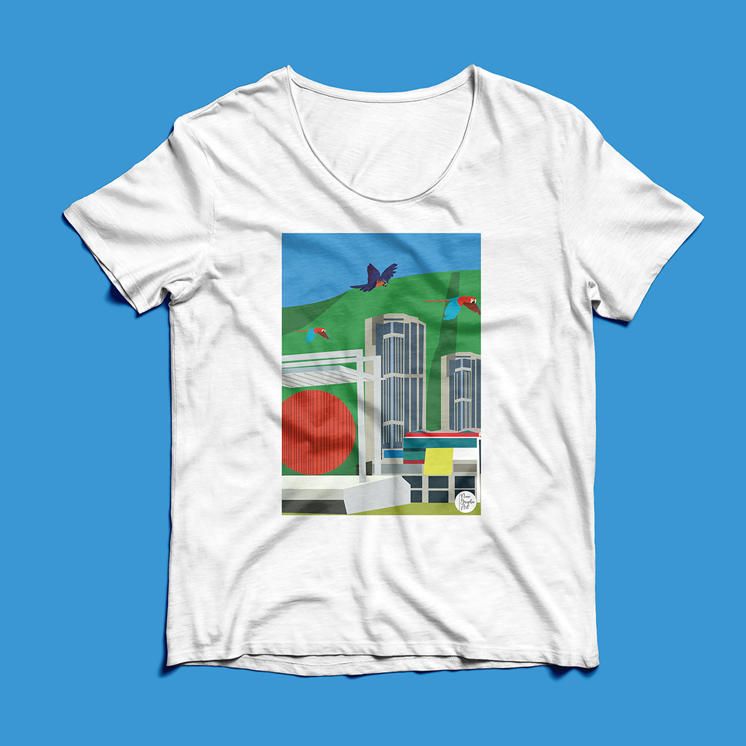 Franela Caracas Tríptico - Tela Microdurazno (Diseño de Autor)