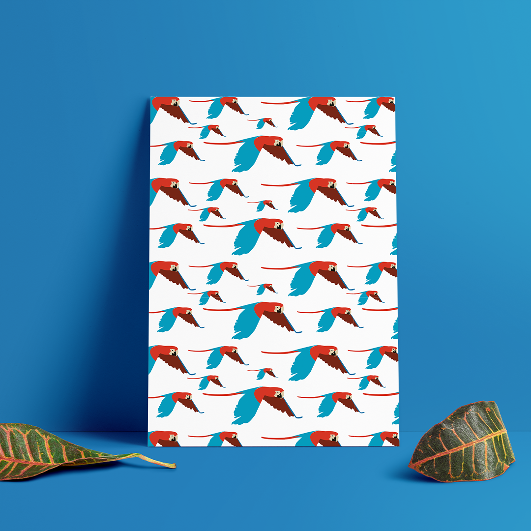 Poster Tropical Guacamayas | Colección Aves - Fondo Blanco