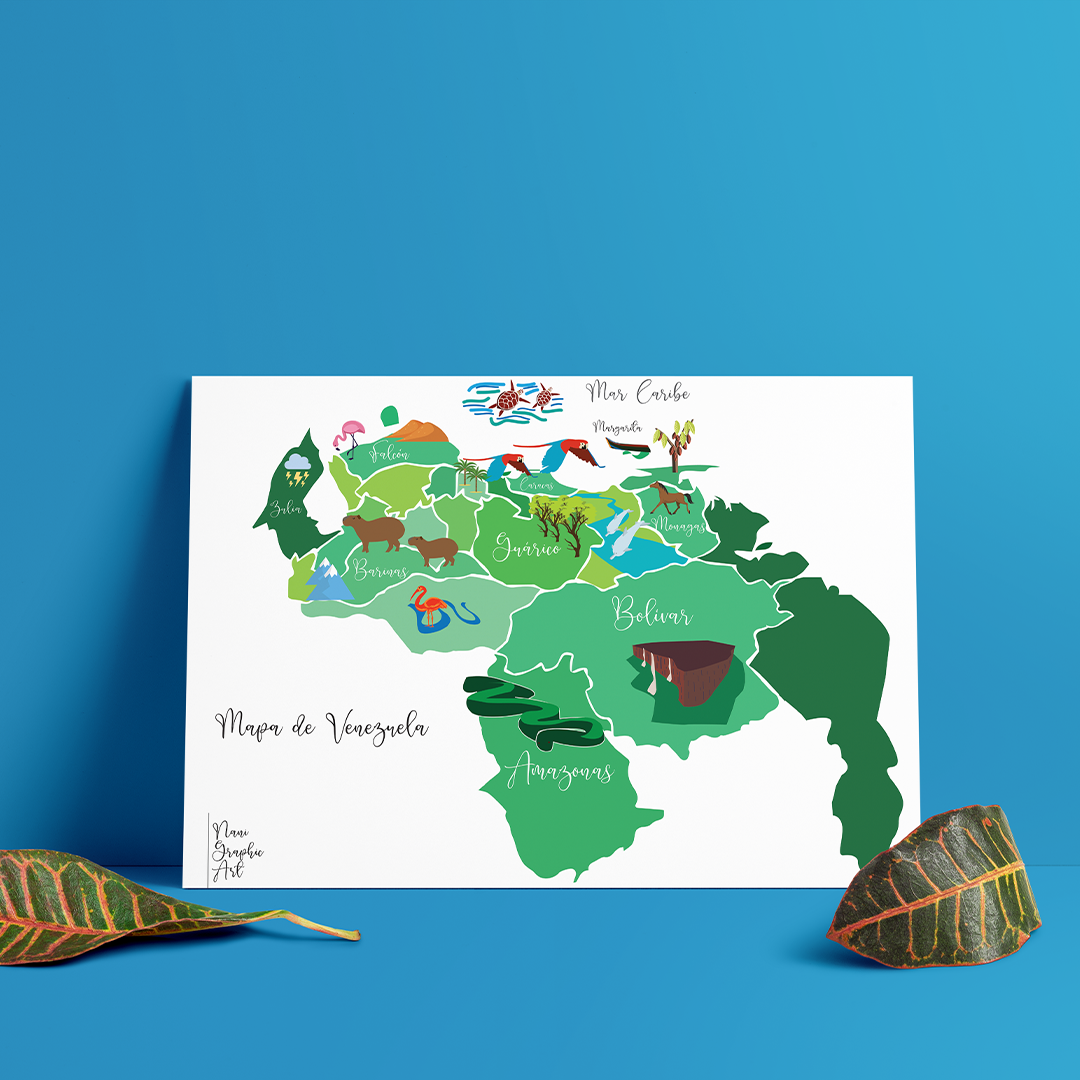 Poster Mapa de Venezuela - Arte Decorativo para Pared