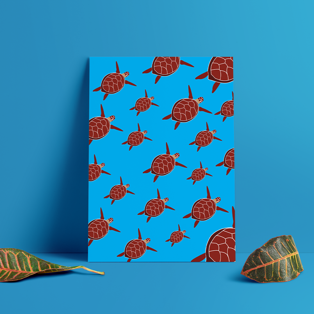 Poster Artístico de Tortuga Carey | Decoración de Fauna Marina