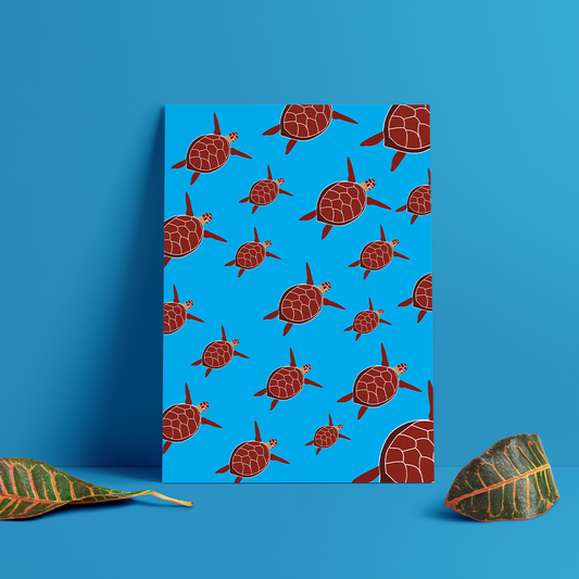 Poster Artístico de Tortuga Carey | Decoración de Fauna Marina