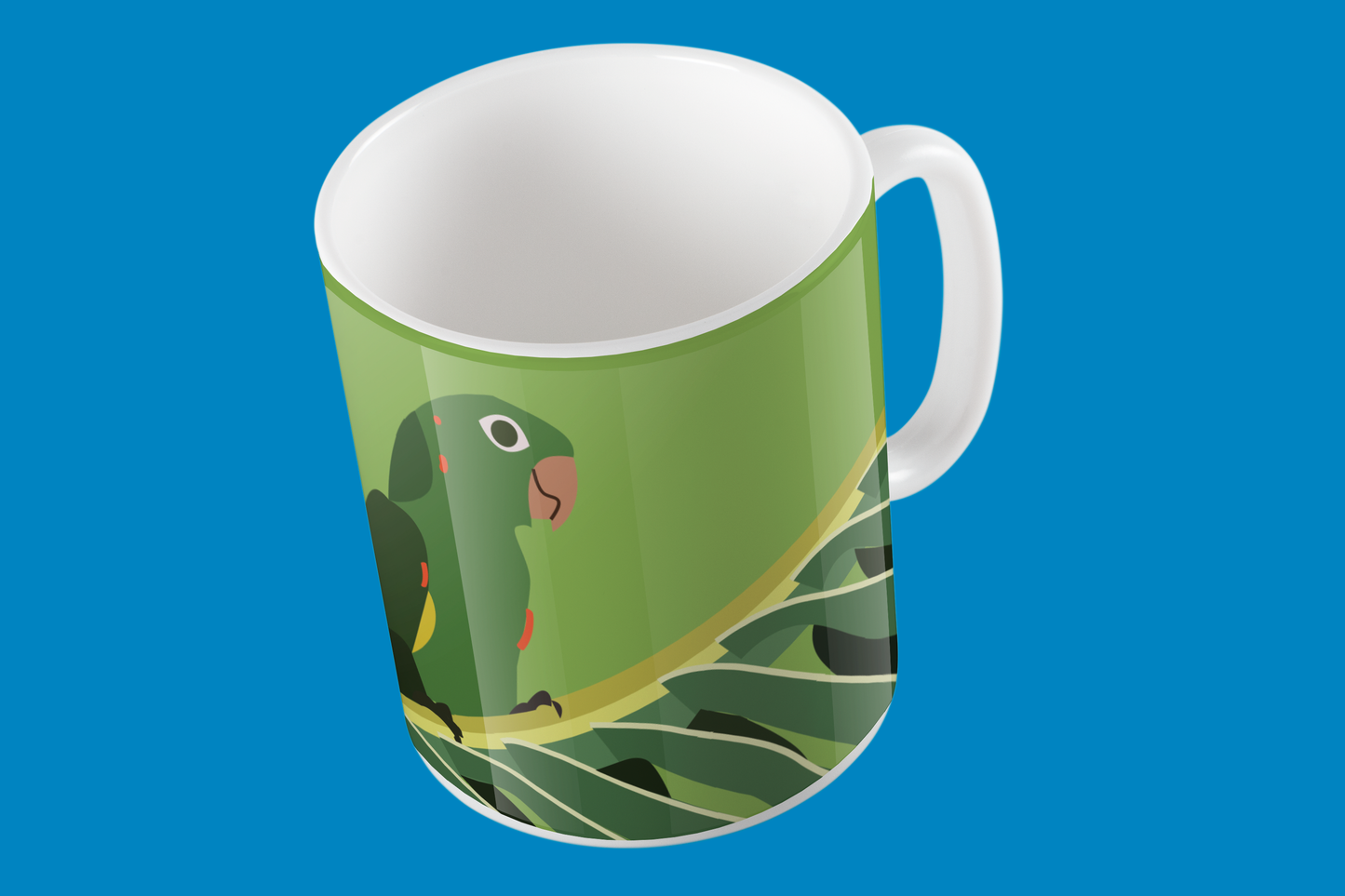 Taza de Cerámica Perico Venezolano 11oz - Diseño de Loro Real Exclusivo