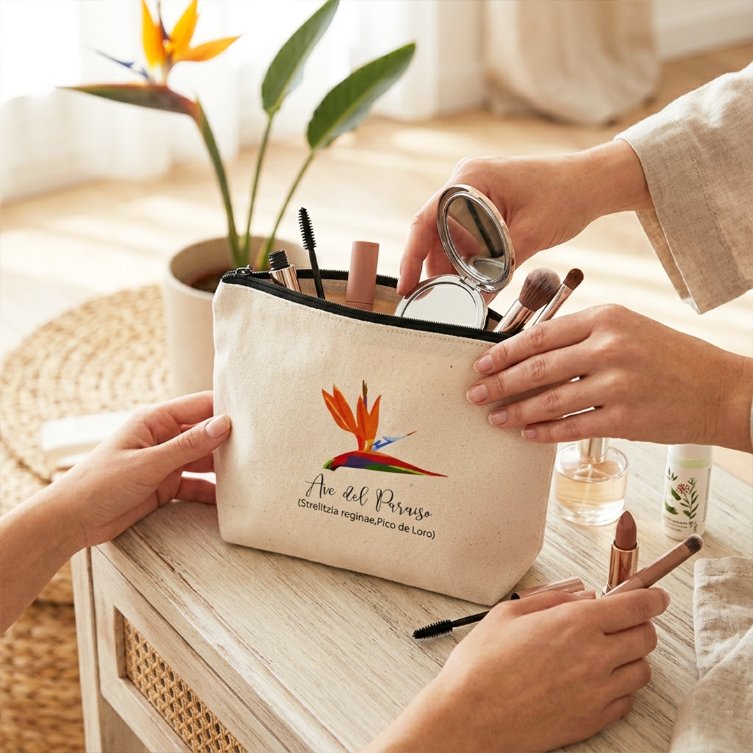 Estuche Multiuso "Aves del Paraíso" | Organizador para Viajes, Cables o Maquillaje