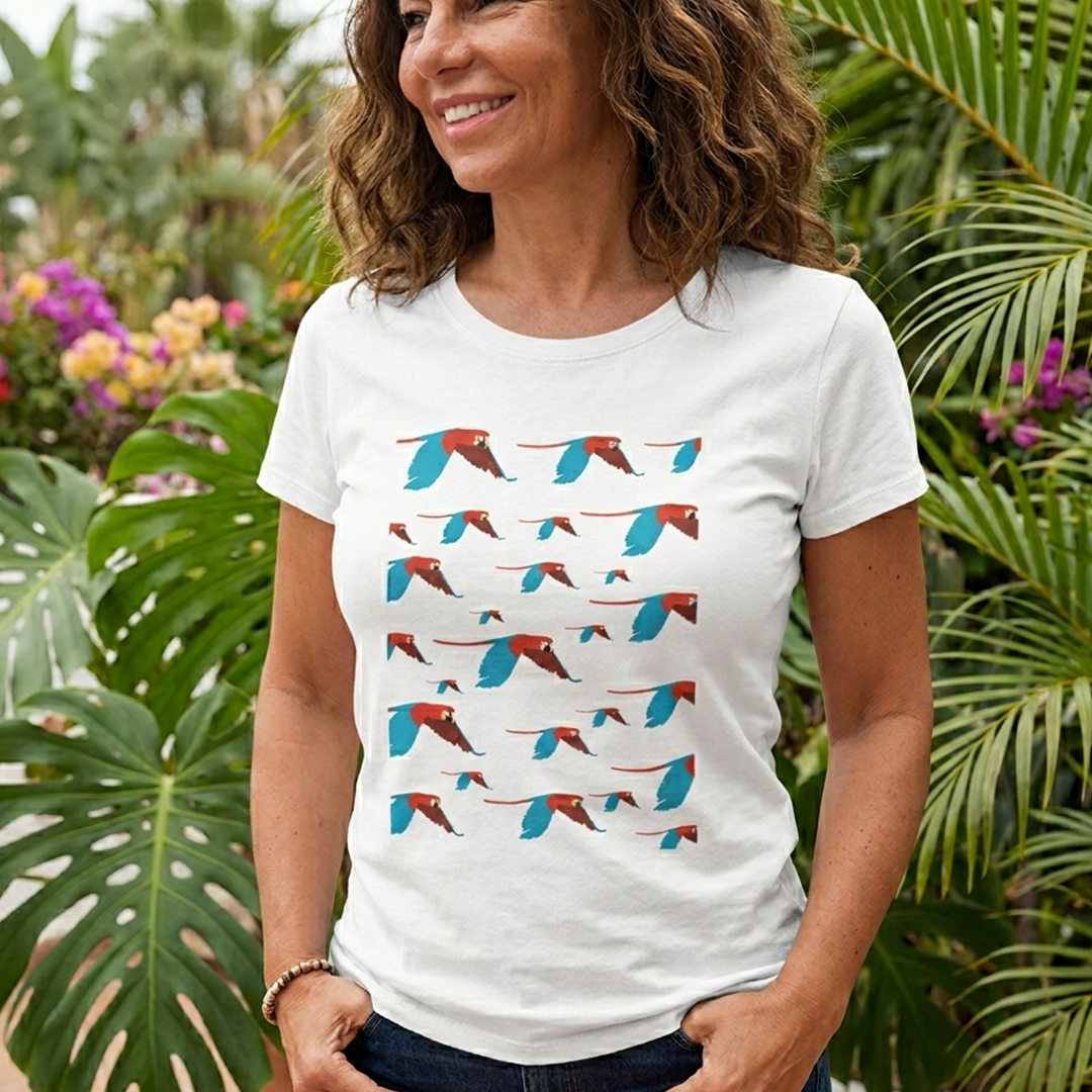 Franela Estampada de Guacamayas | Diseño Exclusivo de Venezuela | NaniGraphicart