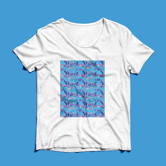 Franela Orquídeas Venezolanas Azul | Arte Tropical | NaniGraphicart
