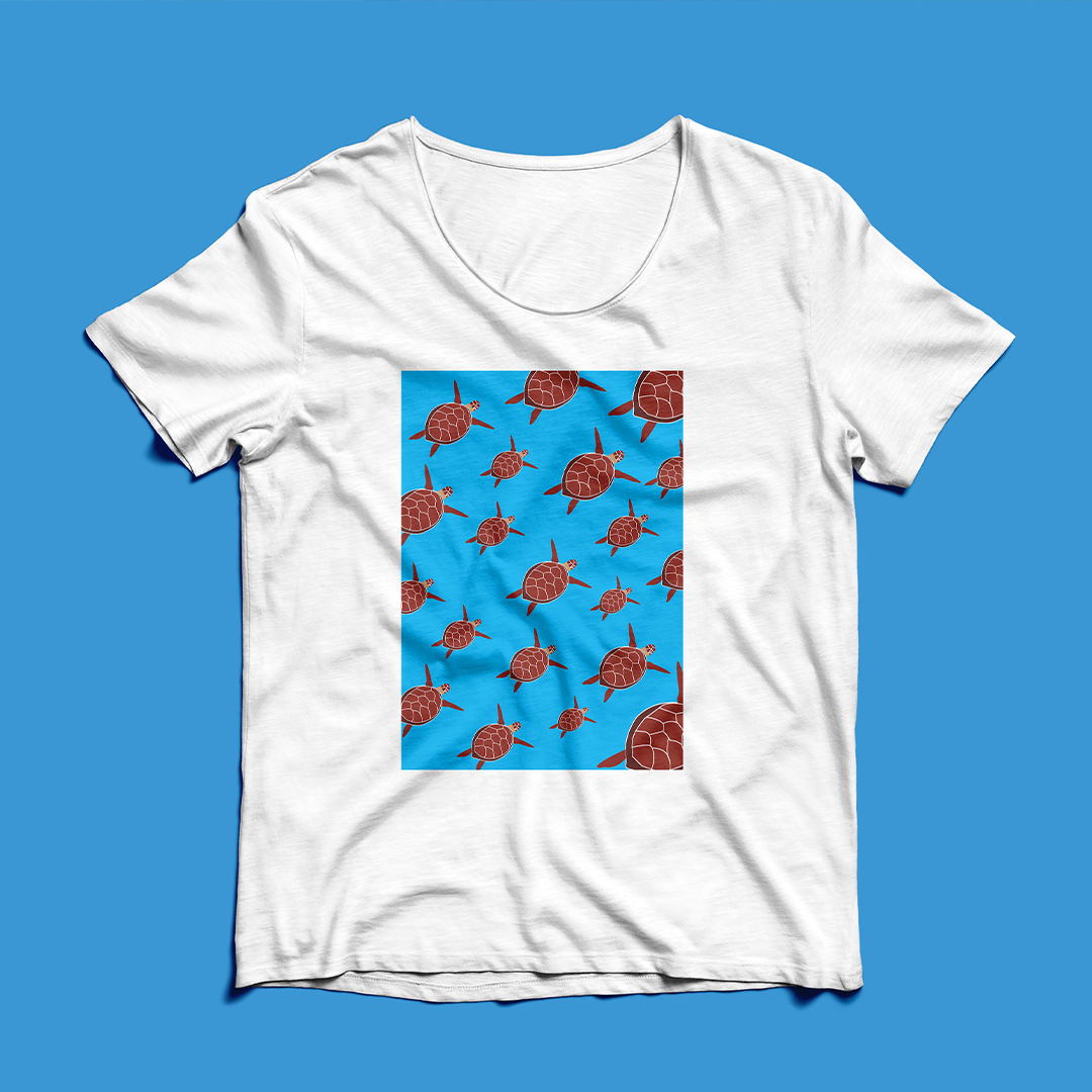 Franela Azul con Ilustración de Tortuga | Diseño Exclusivo | NaniGraphicart