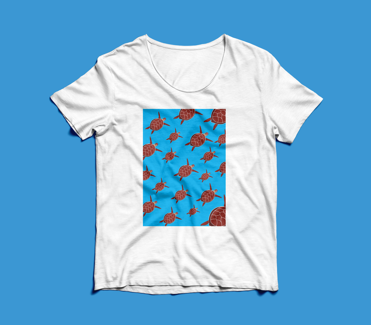 Franela Azul con Ilustración de Tortuga | Diseño Exclusivo | NaniGraphicart