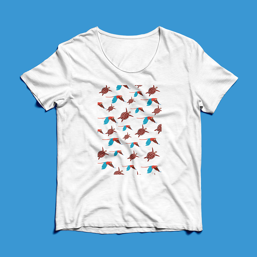 Franela Tortugas y Guacamayas | Diseño Original | NaniGraphicArt