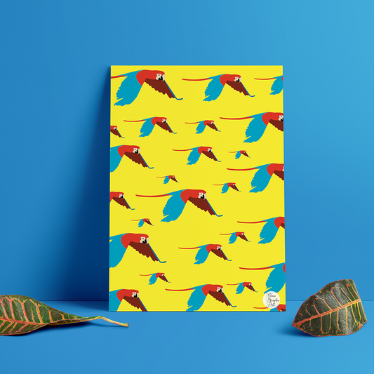 Póster de Guacamayas Tropicales Pattern | Decoración de Pared Exclusiva