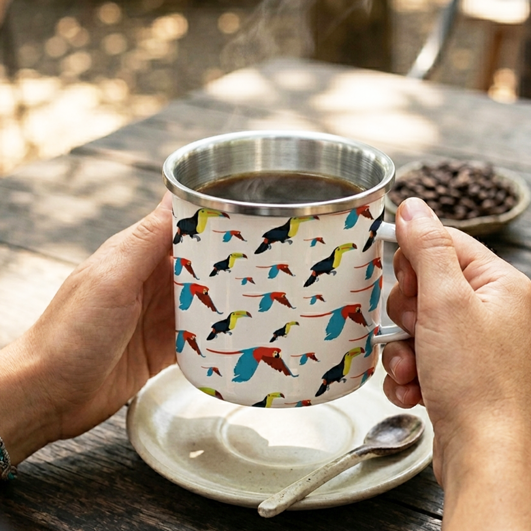 Taza Guacamayas y Tucanes | Diseño Tropical Exclusivo | NaniGraphicart