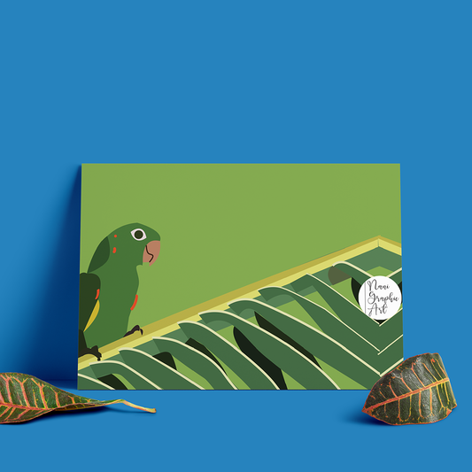 Poster Ilustrado Loro Margariteño – Fauna de Venezuela / Arte Costero