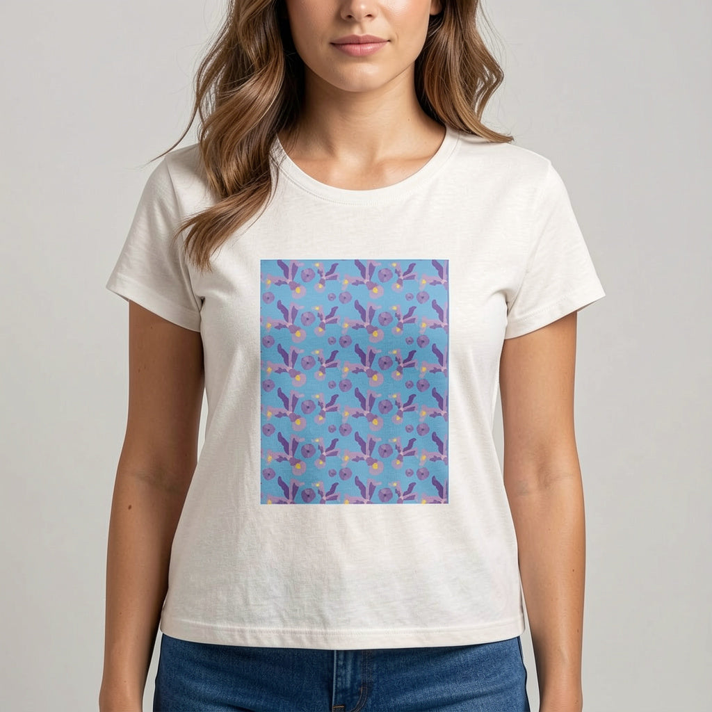 Franela Orquídeas Venezolanas Azul | Arte Tropical | NaniGraphicart