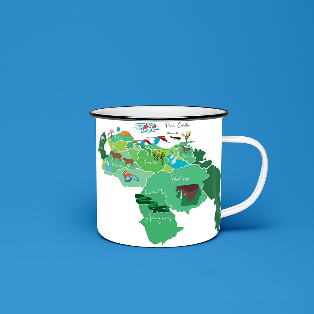 Taza de Peltre Mapa de Venezuela | Diseño Exclusivo | NaniGraphicart