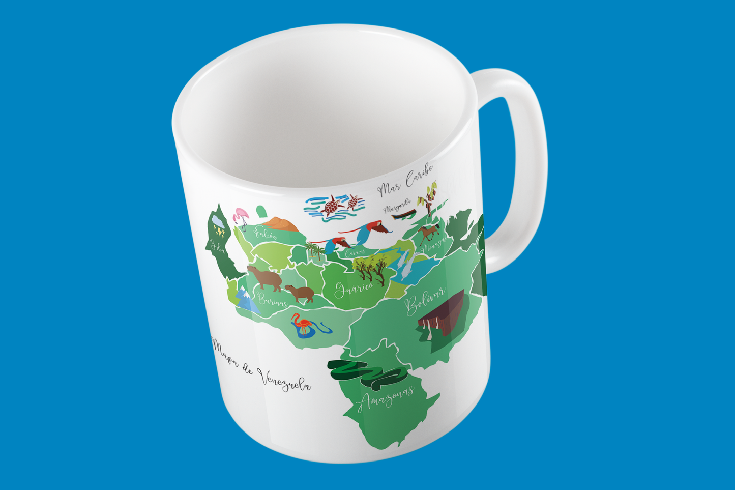 Taza de Cerámica Mapa de Venezuela | Diseño Exclusivo | NaniGraphicart
