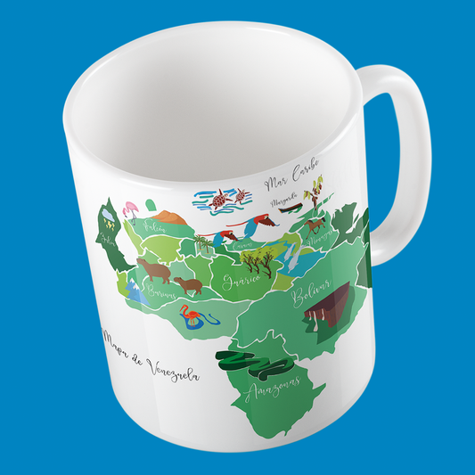 Taza de Cerámica Mapa de Venezuela | Diseño Exclusivo | NaniGraphicart