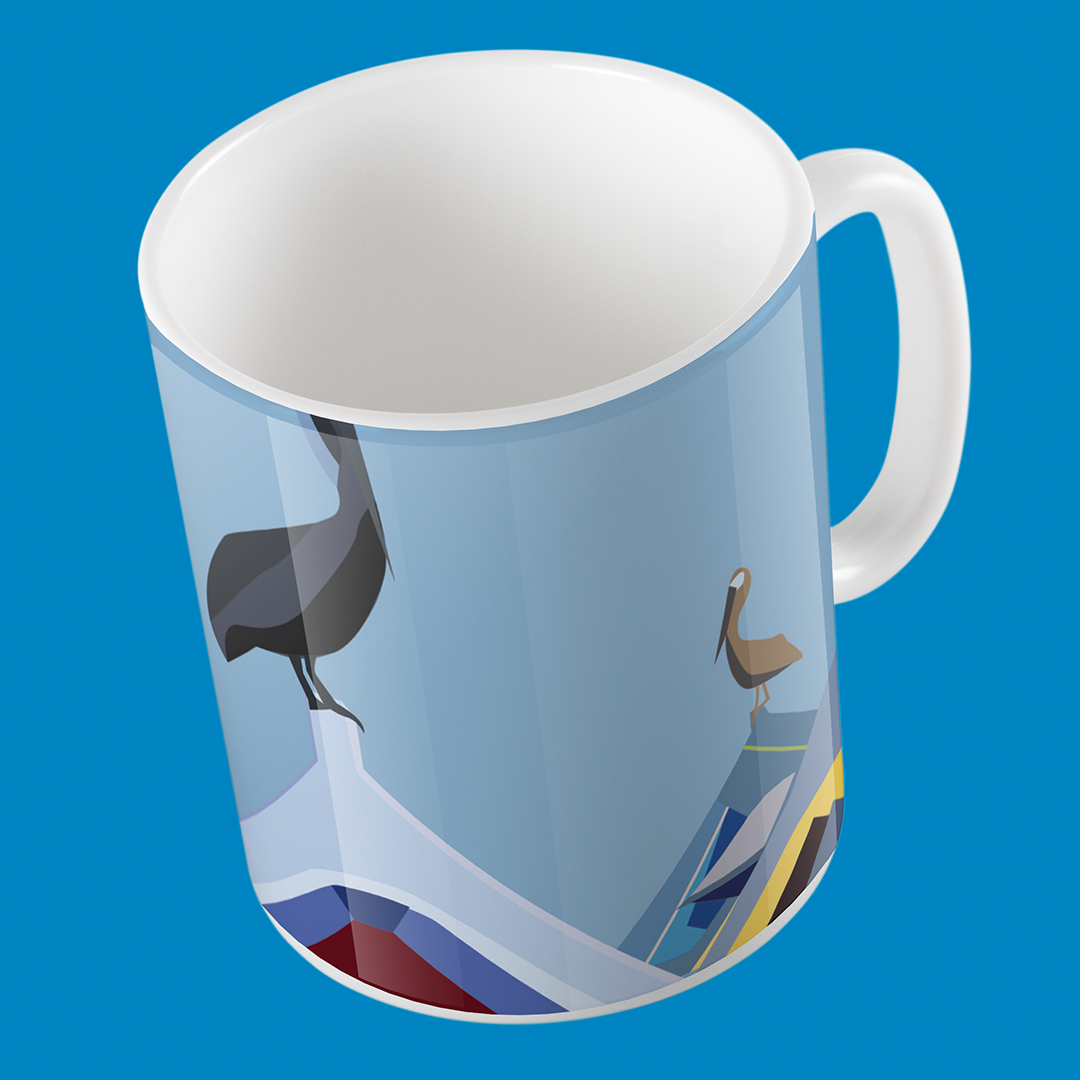 Taza de Cerámica Peñeros de Venezuela 11oz - Diseño Playero Exclusivo