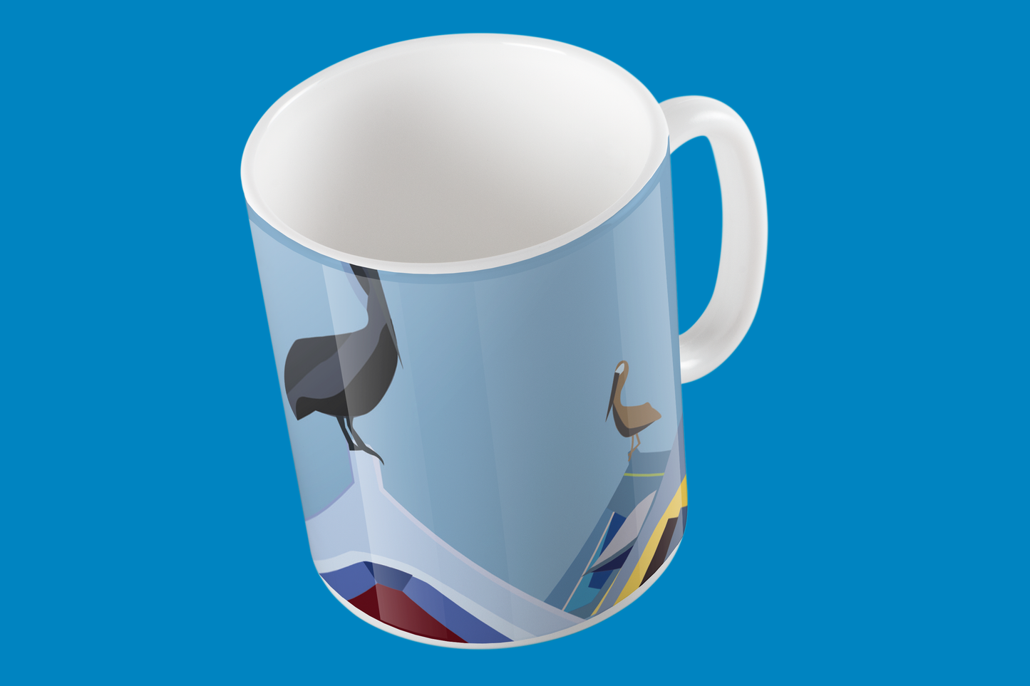 Taza de Cerámica Peñeros de Venezuela 11oz - Diseño Playero Exclusivo