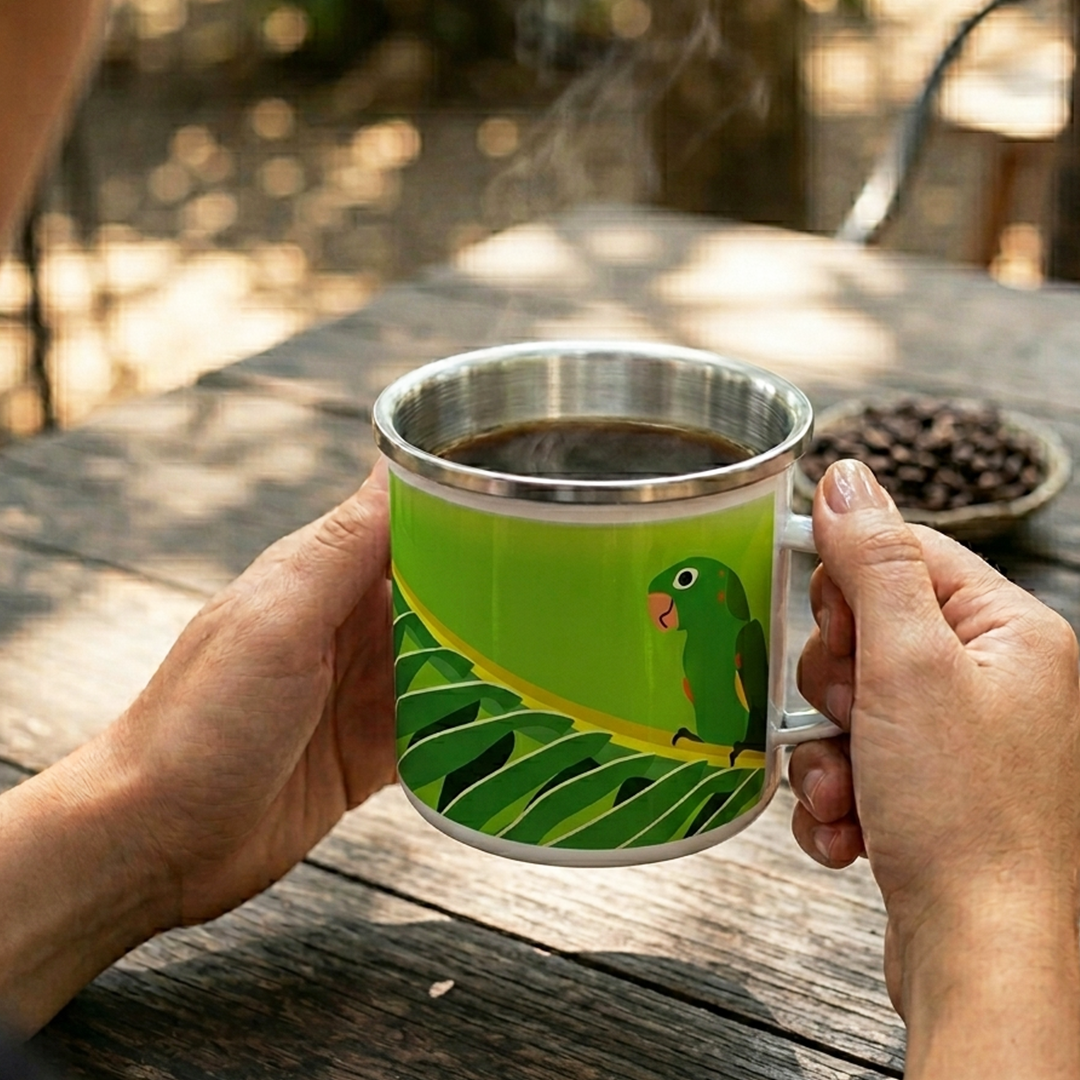 Taza de Peltre Periquito | Diseño Exclusivo NaniGraphicart