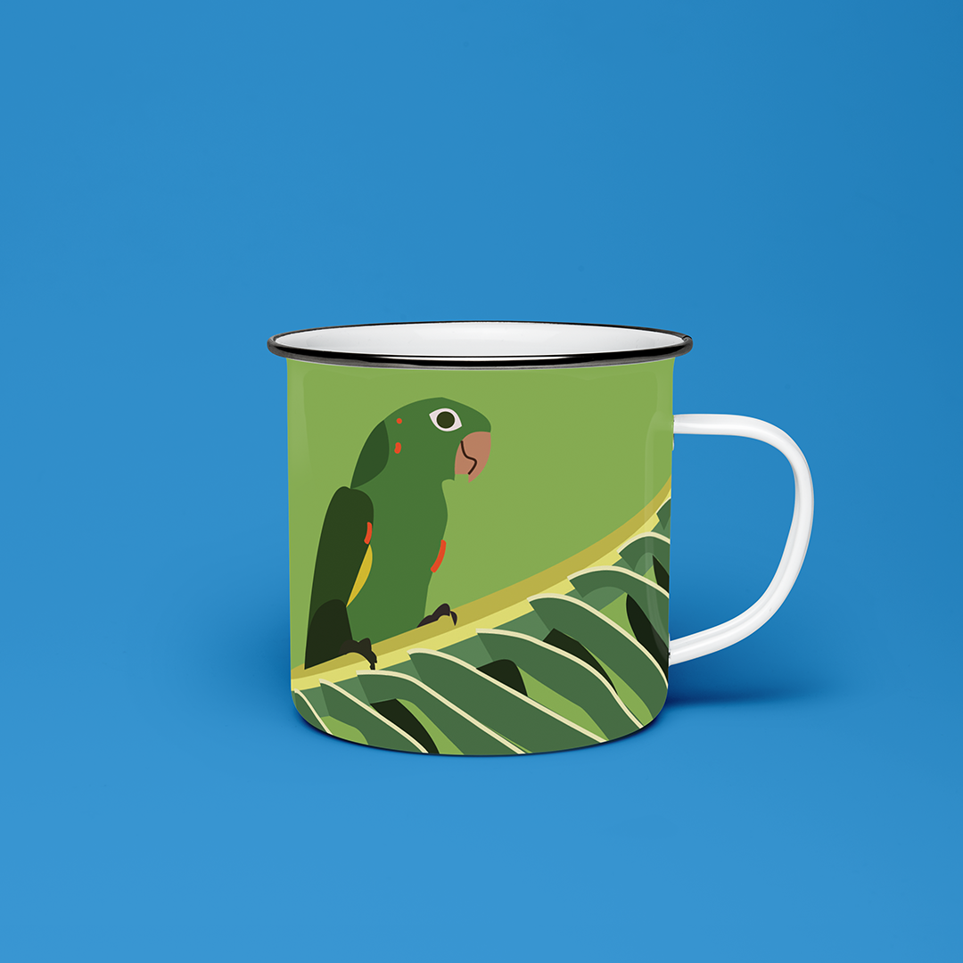 Taza de Peltre Periquito | Diseño Exclusivo NaniGraphicart