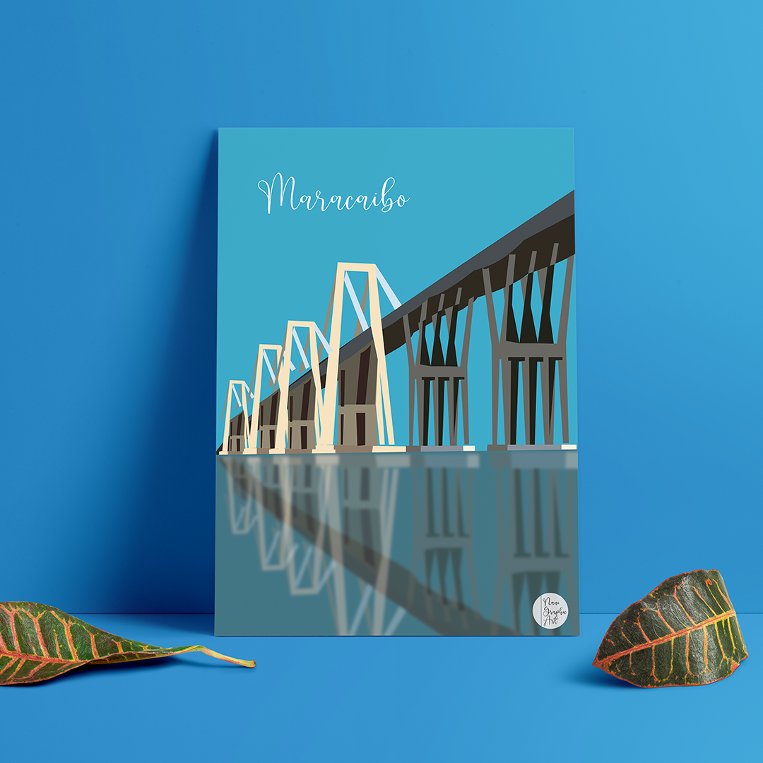 Póster del Puente sobre el Lago de Maracaibo | Lámina de Arte Moderno