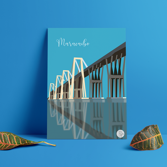 Póster del Puente sobre el Lago de Maracaibo | Lámina de Arte Moderno