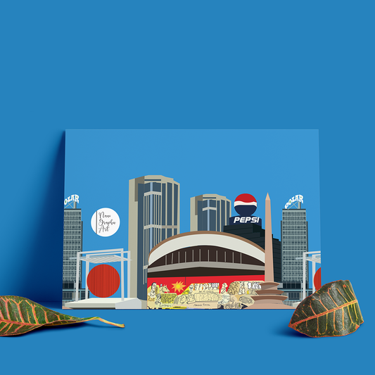 Póster Ilustrado Mural de Zapata, Iconos de Caracas