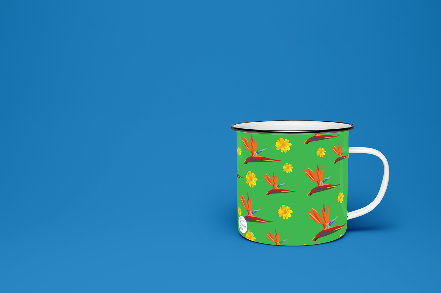 Taza de Peltre Personalizada - Ilustración Ave del Paraíso (Venezuela)