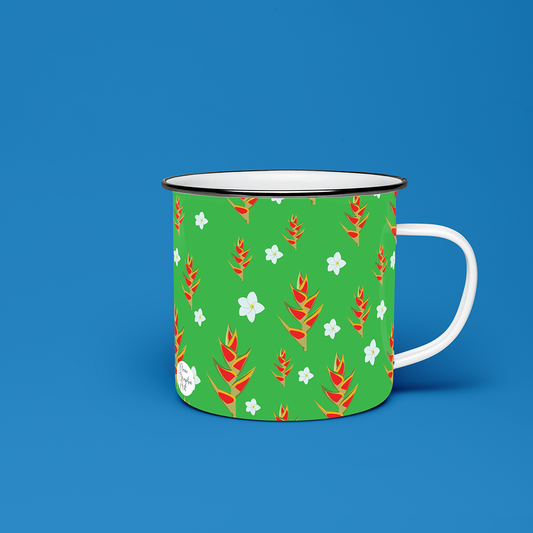 Taza de Peltre  - Ilustración Flores Tropicales Venezuela