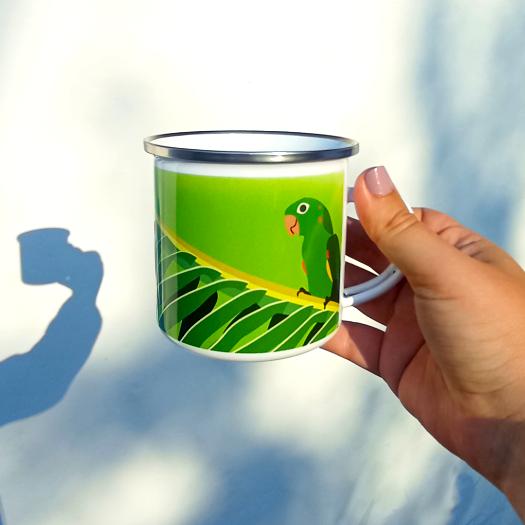 Taza de Peltre Periquito | Diseño Exclusivo NaniGraphicart