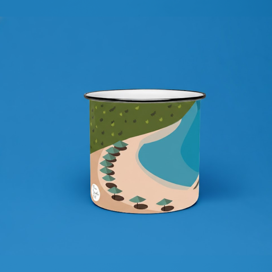Taza de Peltre Personalizada - Ilustración Puerto La Cruz, Venezuela