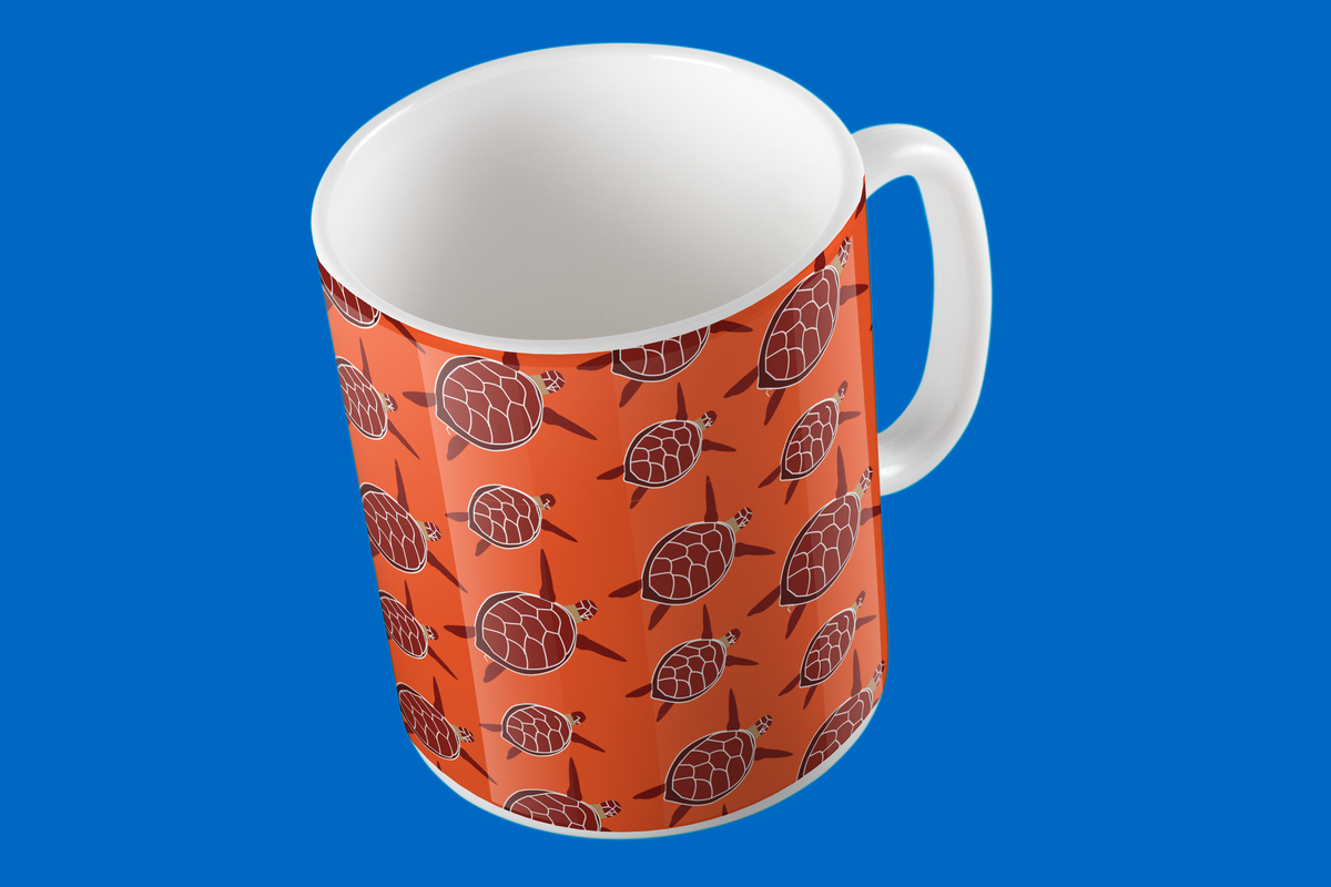 Taza de Cerámica con Diseño de Tortugas Carey | Arte Exclusivo NaniGraphicart