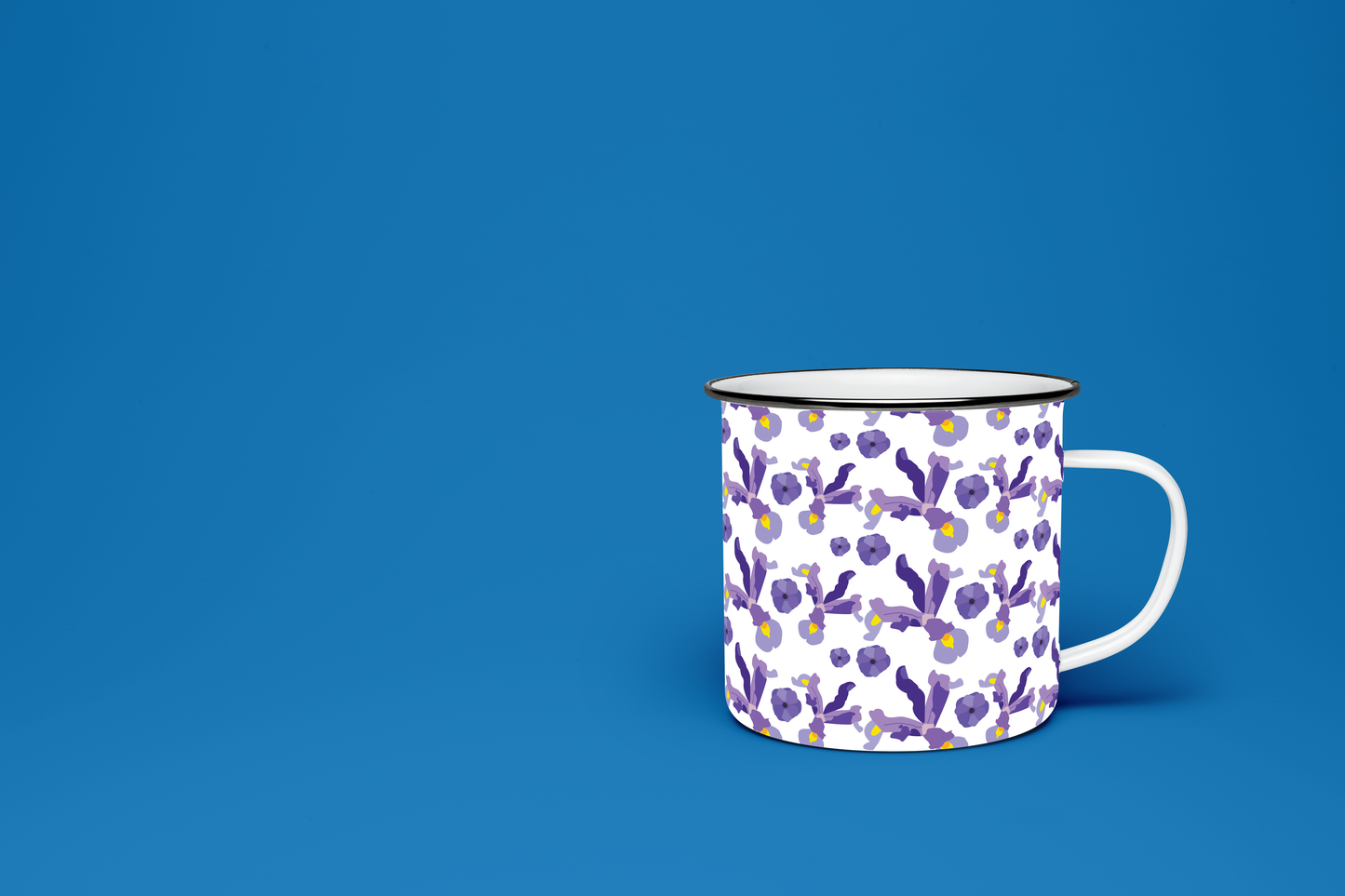 Taza de Peltre Orquídeas - Diseño Botánico Vintage