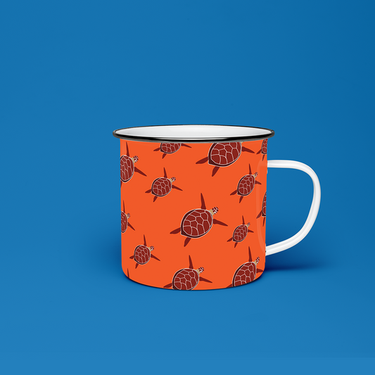 Taza de Peltre Artesanal Colección "Tortugas Carey"