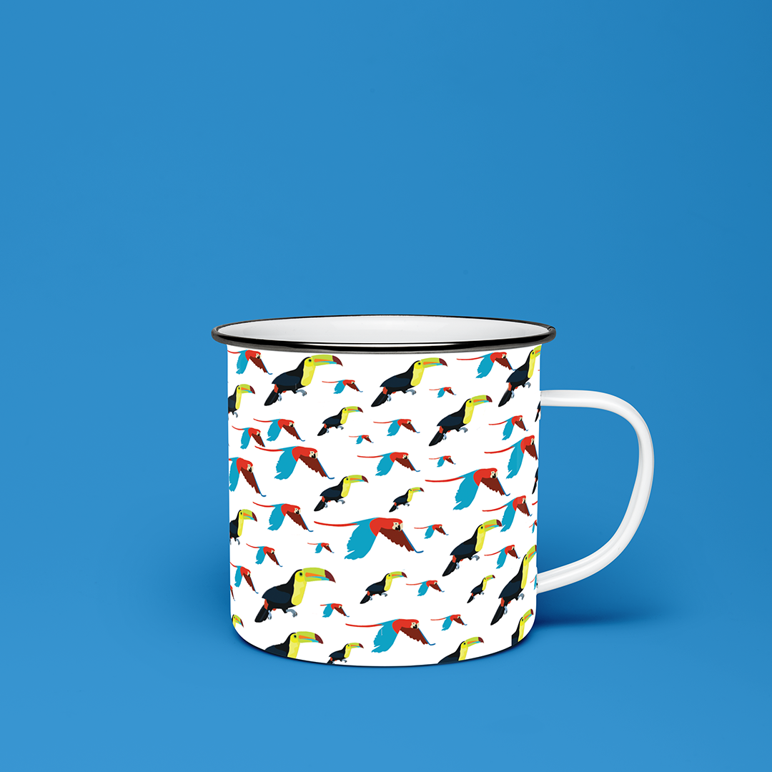 Taza Guacamayas y Tucanes | Diseño Tropical Exclusivo | NaniGraphicart