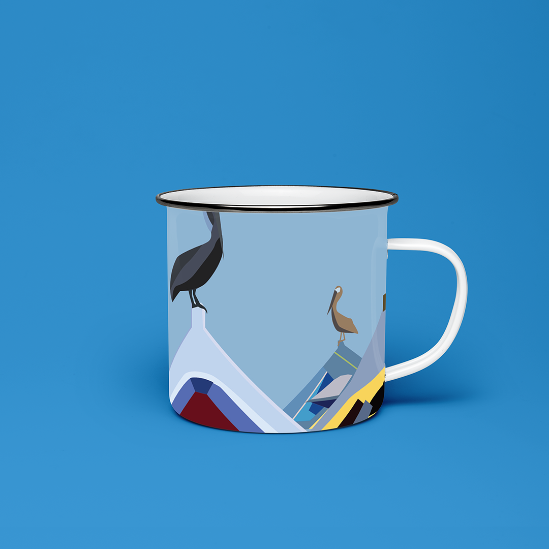 Taza de Peltre Peñeros | Mug de Diseño Náutico Venezolano | NaniGraphicart