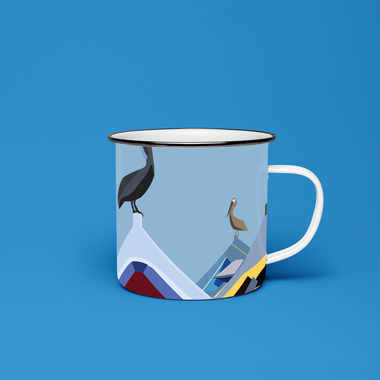 Taza de Peltre Peñeros | Mug de Diseño Náutico Venezolano | NaniGraphicart