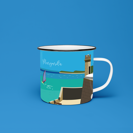 Taza de Peltre Pampatar | Diseño Exclusivo Margarita | Regalo Artesanal