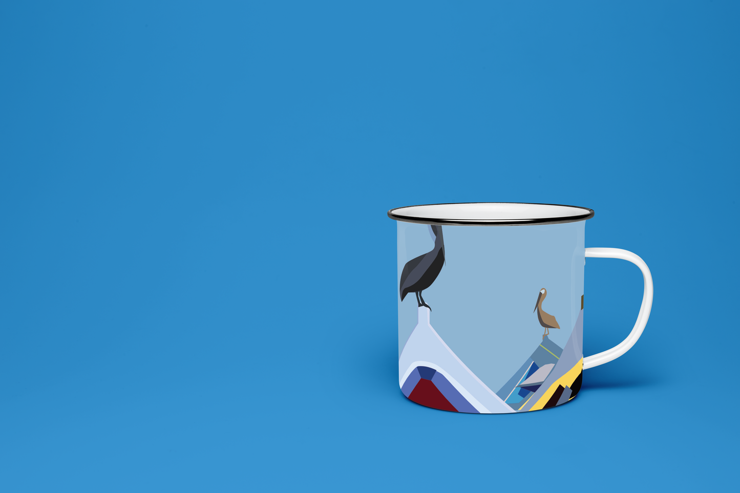 Taza de Peltre Peñeros | Mug de Diseño Náutico Venezolano | NaniGraphicart