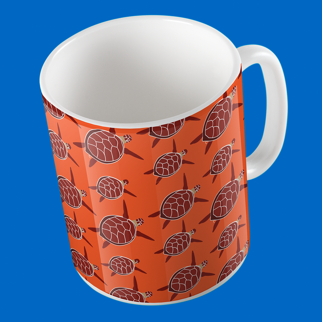 Taza de Cerámica con Diseño de Tortugas Carey | Arte Exclusivo NaniGraphicart